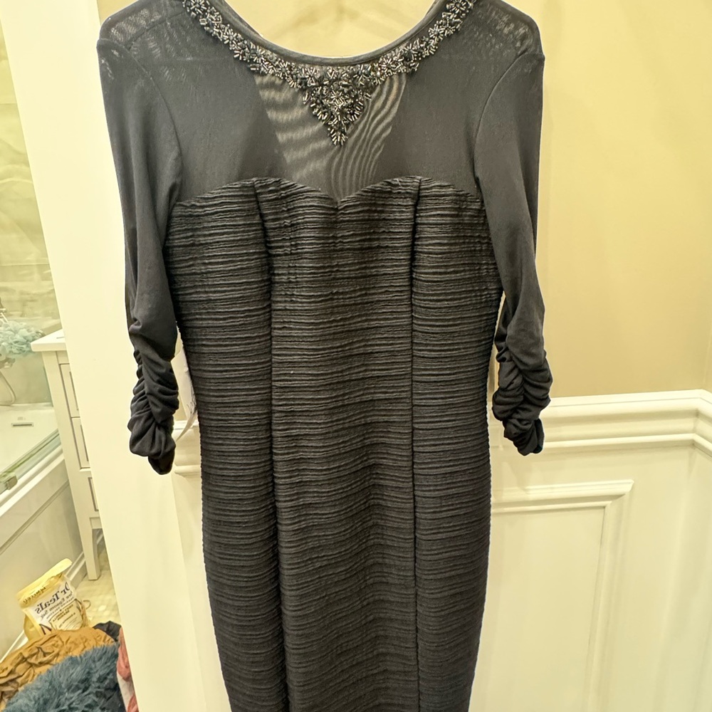 Nue by Shani Black Long Sleeve Body Shaping Dress